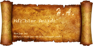 Hübler Anikó névjegykártya
